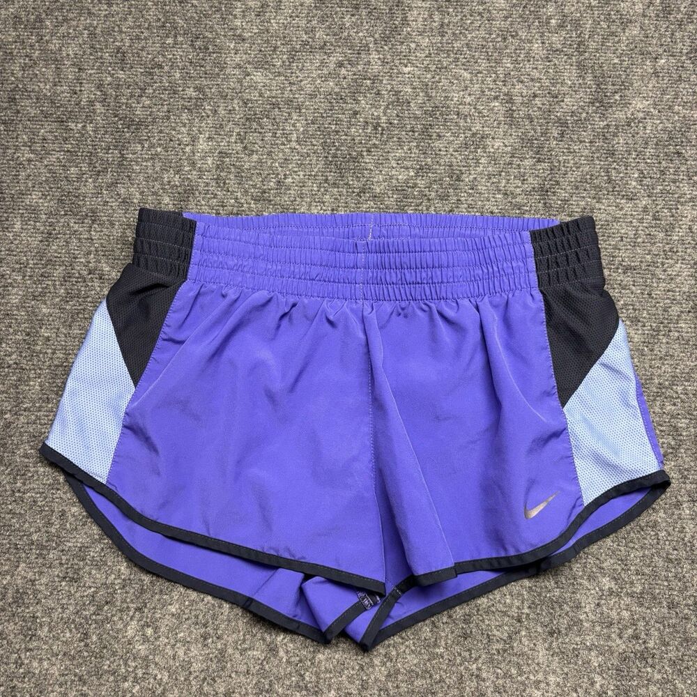 Nike Tempo Dri-FIT Running Shorts Women Medium Blue Lined Active EUC